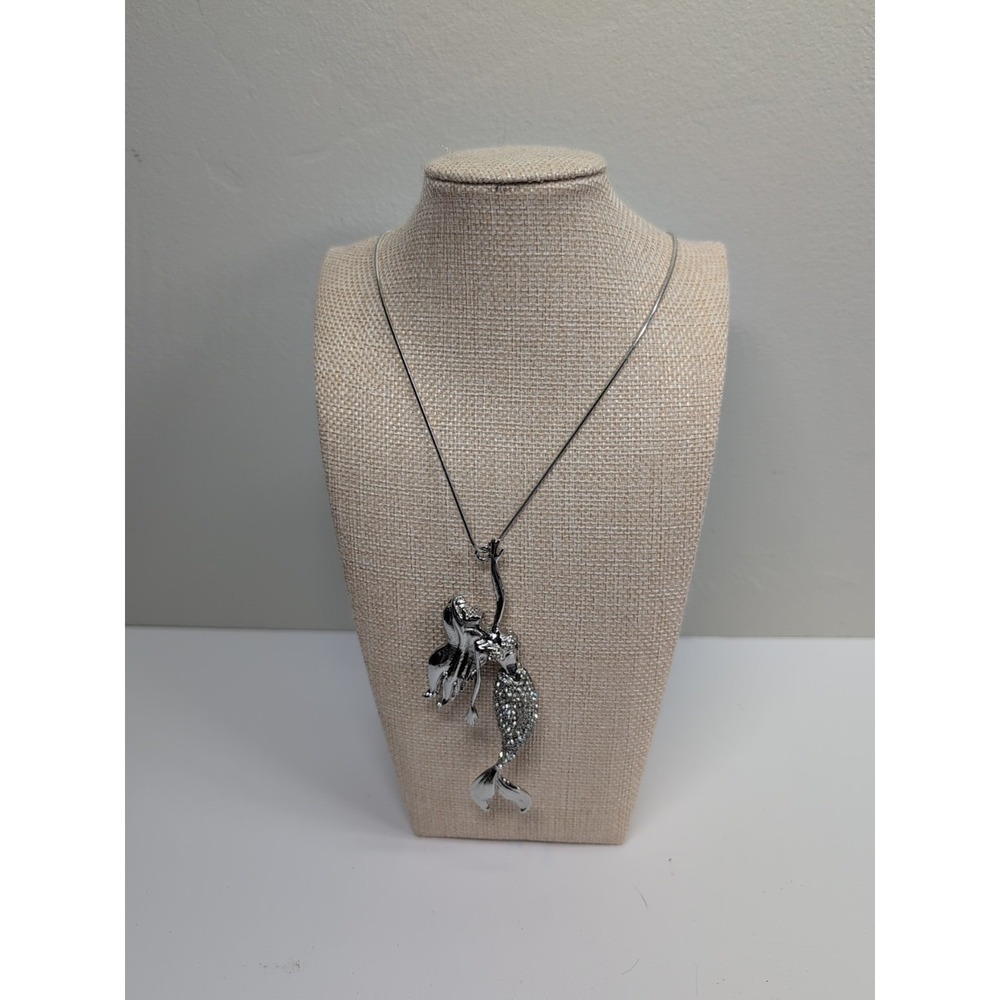 Silver Tone Rhinestoneā Mermaid Necklace